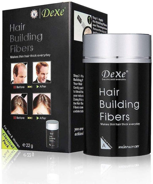 Dexe Hair Building Thickening Fibers For Man & Women, Black, 22 g