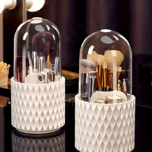 360° Rotating Makeup Brush Organizer - Portable